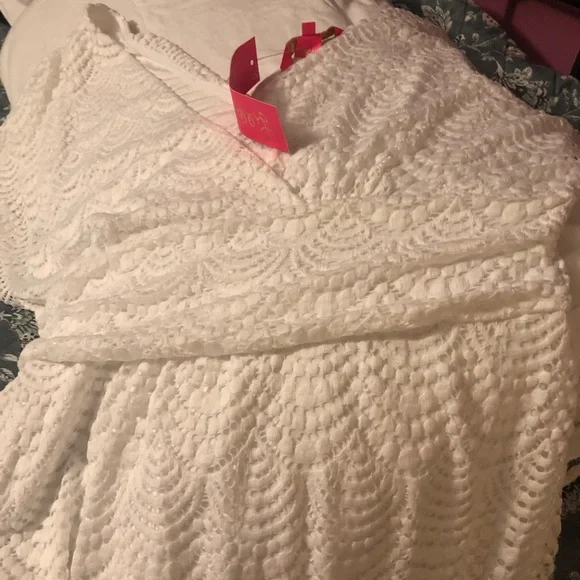 NWT Lily Pultizer Parigi Scalloped She’ll Lace Maxi Dress XL Resort White - Picture 2 of 9